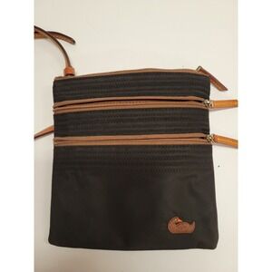 Dooney & Bourke Black Nylon Crossbody/Shoulder Bag, Leather Trim